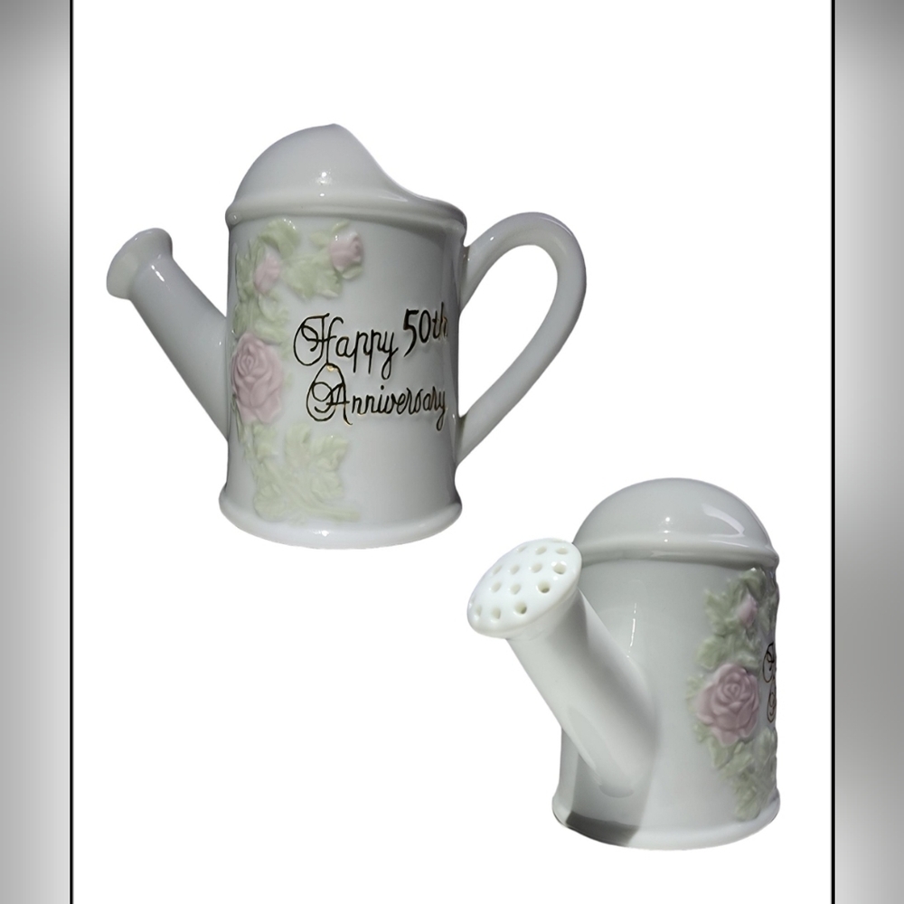 Mini Watering Can Porcelain 50th Anniversary